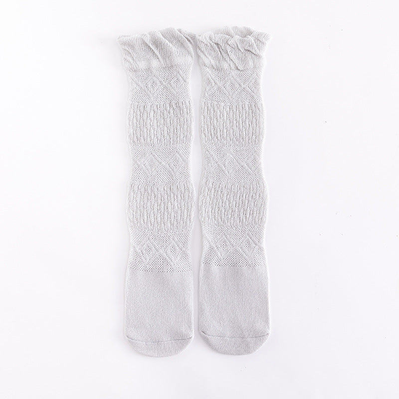 Niños al por mayor Calcetines de malla de verano de algodón calcetines de mosquito delgados